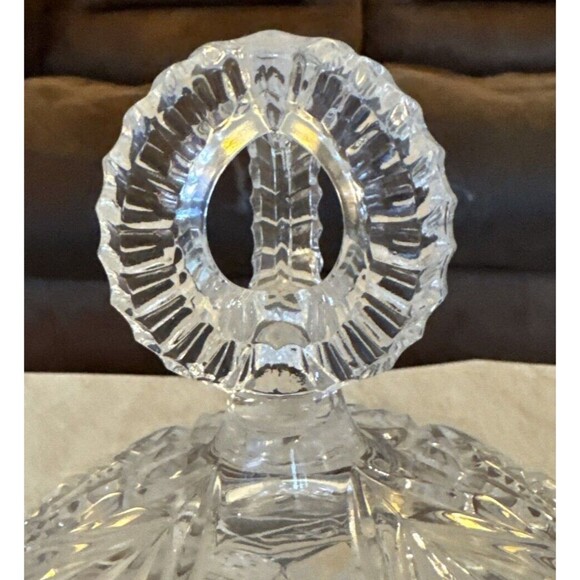Large VTG HOFBAUER Style German Cut Crystal Lidded Candy Dish West Germany 1950s - Picture 2 of 5